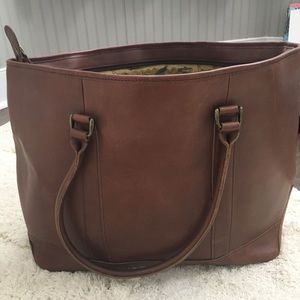LLBean leather business tote